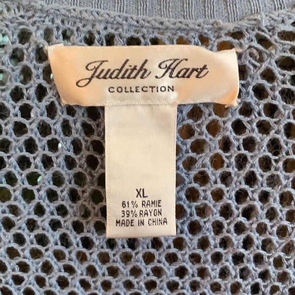 Brand: Judith Hart Collection. Size: XL. Color: blue, sparkly cardigan - Picture 3 of 4